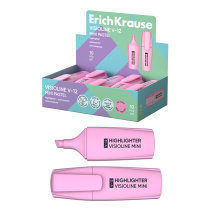 Текстмаркер ErichKrause Visioline V-12 Mini Pastel, цвет чернил розовый (в коробке-дисплее по 10 шт.)