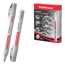 Маркер-краска ErichKrause PT-350, цвет чернил белый (в коробке по 6 шт.)