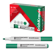 Маркер для досок ErichKrause W-170, цвет чернил зеленый (в коробке по 12 шт.)