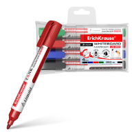 Набор из 4 маркеров для досок ErichKrause LW-600 Tank Liquid, цвет чернил: черный, синий, красный, зеленый (в пвх-воллете)