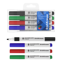 Набор из 4 маркеров для досок ErichKrause W-170 Light, цвет чернил ассорти (в пвх-воллете)