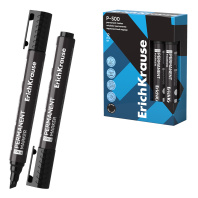 Перманентный маркер ErichKrause P-500, цвет чернил черный (в коробке по 12 шт.)