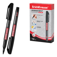 Перманентный маркер ErichKrause P-70, цвет чернил черный (в коробке по 12 шт.)