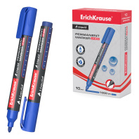 Перманентный маркер с жидкими чернилами ErichKrause LP-600 Tank Liquid, цвет чернил синий (в коробке по 10 шт.)