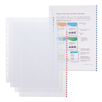 Перфофайл пластиковый ErichKrause® Semi-Clear Economy, с цветной полосой, A4, прозрачный (в пакете по 100 шт.)