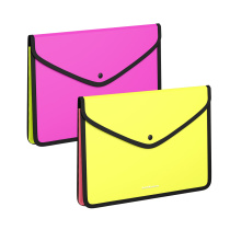 Папка-конверт на кнопке пласт. ErichKrause Matt Neon, обшитая, с текстильной вставкой, A4, непрозрачный, ассорти (в пакете по 4 шт.)