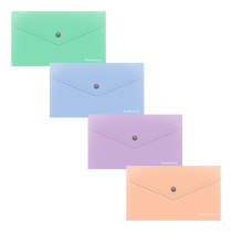 Папка-конверт на кнопке пластиковая ErichKrause Matt Pastel Bloom, C6, непрозрачный, ассорти (в пакете по 12 шт.)