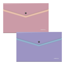 Папка-конверт на кнопке пластиковая ErichKrause Matt Manga, с дополнительным карманом, A4, непрозрачный, ассорти (в пакете по 12 шт.)