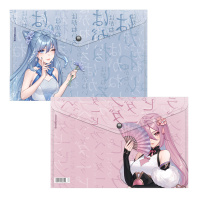 Папка-конверт на кнопке пластиковая ErichKrause Manga Girls, A4, ассорти (в пакете по 12 шт.)