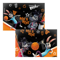 Папка-конверт на кнопке пластиковая ErichKrause Ну, Погоди! Каникулы, A4, ассорти (в пакете по 12 шт.)