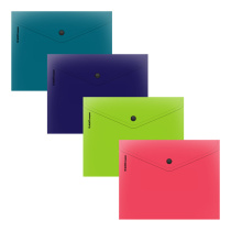 Папка-конверт на кнопке пластиковая ErichKrause Matt Reef, А5+, непрозрачный, ассорти (в пакете по 12 шт.)