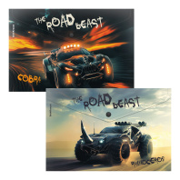 Папка-конверт на кнопке пластиковая ErichKrause Road Beast, A4, ассорти (в пакете по 12 шт.)