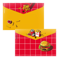 Папка-конверт на кнопке пластиковая ErichKrause Cheat Meal, A4, ассорти (в пакете по 12 шт.)