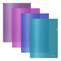 Папка-уголок пластиковая ErichKrause Diamond Vivid, A4, полупрозрачный, ассорти (в пакете по 12 шт.)