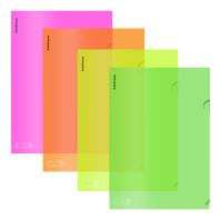Папка-уголок пластиковая ErichKrause Glossy Neon, A4, полупрозрачный, ассорти (в пакете по 24 шт.)