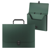 Портфель пластиковый ErichKrause® Diamond Original, A4, зеленый (в пакете по  1шт.)