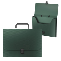 Портфель пластиковый ErichKrause® Diamond Original, A4, зеленый (в пакете по  1шт.)