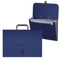 Портфель пластиковый ErichKrause® MEGAPOLIS, с 12 отделениями, A4, синий (в пакете по  1шт.)