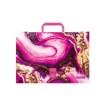 Портфель пластиковый ErichKrause® Marble Amethyst, A4 (в пакете по  1шт.)