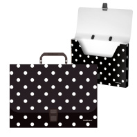 Портфель пластиковый ErichKrause® Dots in Black, A4 (в пакете по  1шт.)