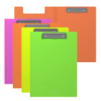 Папка-планшет пластиковая ErichKrause Matt Neon, A4, ассорти (в пакете по 4 шт.)