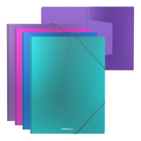 Папка на резинках пластиковая ErichKrause Diamond Vivid, A4, ассорти (в пакете по 4 шт.)