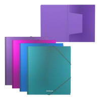 Папка для тетрадей на резинках пластиковая ErichKrause Diamond Vivid, A5+, ассорти (в пакете по 4 шт.)