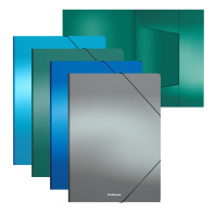 Папка на резинках пластиковая ErichKrause Matt Ice Metallic, A4, ассорти (в пакете по 4 шт.)