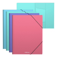 Папка на резинках пластиковая ErichKrause Diagonal Pastel, A4, ассорти (в пакете по 4 шт.)