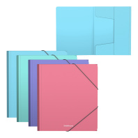 Папка для тетрадей на резинках пластиковая ErichKrause Diagonal Pastel, A5+, ассорти (в пакете по 4 шт.)