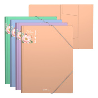 Папка на резинках пластиковая ErichKrause Matt Pastel Bloom, A4, ассорти (в пакете по 4 шт.)