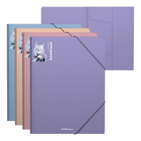 Папка на резинках пластиковая ErichKrause Soft Manga, A4, ассорти (в пакете по 4 шт.)