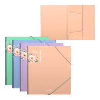 Папка для тетрадей на резинках пластиковая ErichKrause Matt Pastel Bloom, A5+, ассорти (в пакете по 4 шт.)