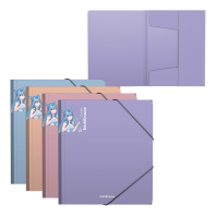 Папка для тетрадей на резинках пластиковая ErichKrause Soft Manga, A5+, ассорти (в пакете по 4 шт.)