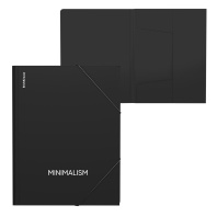 Папка на резинках пластиковая ErichKrause Classic Phrases, A4, черный (в пакете по 4 шт.)