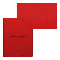 Папка на резинках пластиковая ErichKrause Classic Phrases, A4, красный (в пакете по 4 шт.)