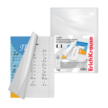 Набор пластиковых обложек ErichKrause Fizzy Clear, для прописей Горецкого и рабочих тетрадей, 242х338мм, 50 мкм (пакет 10 шт.)