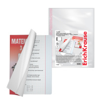 Набор пластиковых обложек ErichKrause Fizzy Clear, для учебников Петерсон, Моро, Гейдман, с клеевым краем, 276х465мм, 50 мкм (пакет 10 шт.)
