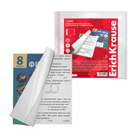 Набор пластиковых обложек ErichKrause Fizzy Clear, для учебников, с клеевым краем, 232х440мм, 80 мкм (пакет 10 шт.)