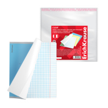 Набор пласт. обложек ErichKrause Fizzy Clear для тетр. и дневн., с клеевым краем и увеличенным клапаном, 212х395мм, 80мкм (пакет 10 шт.)