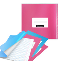 Набор пласт. обложек ErichKrause Glossy Bubble Gum, арома, для тетр. и дневн.,кл.край,клап. в край,стик. для подп.,212х395мм,100мкм (п.12шт)