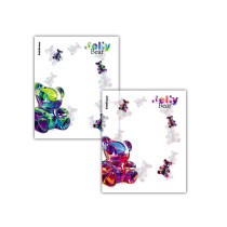 Набор пластиковых обложек ErichKrause Jelly Bear, для тетрадей и дневников, 212х347мм, 80 мкм, ассорти (пакет 12 шт.)