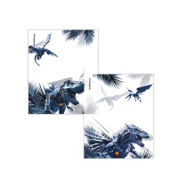 Набор пластиковых обложек ErichKrause Techno Dino, для тетрадей и дневников, 212х347мм, 80 мкм, ассорти (пакет 12 шт.)