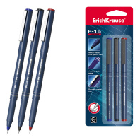 Набор из 3 ручек капиллярных ErichKrause F-15 Stick Classic, цвет чернил: синий, черный, красный (в блистере) Набор из 3 ручек капиллярных ErichKrause F-15 Stick Classic, цвет чернил: синий, черный, красный (в блистере)