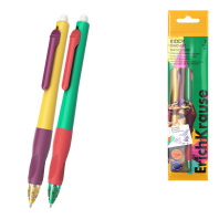 Набор из 2 ручек гелевых автоматических сo стираемыми чернилами ErichKrause Kiddy Matic&Grip Dino Art 0.5, цвет чернил синий (в пакете)