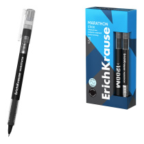 Ручка-роллер ErichKrause Марафон 0.5, цвет чернил черный (в коробке по 12 шт.)