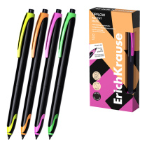 Ручка-роллер автоматическая бесшумная ErichKrause Акцент 0.5, с пласт. наконечником, цвет чернил черный (в коробке по 12 шт.)