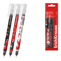 Набор из 3 ручек-роллеров ErichKrause Баланс Каштанка 0.5, цвет чернил черный (в пакете)