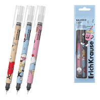 Набор из 3 ручек-роллеров ErichKrause Баланс Объедение 0.5, цвет чернил черный (в пакете)