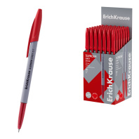 Ручка шариковая ErichKrause Slender® Пепел 0.7, технология суперскольжения, цвет чернил красный (в коробке по 50 шт.)